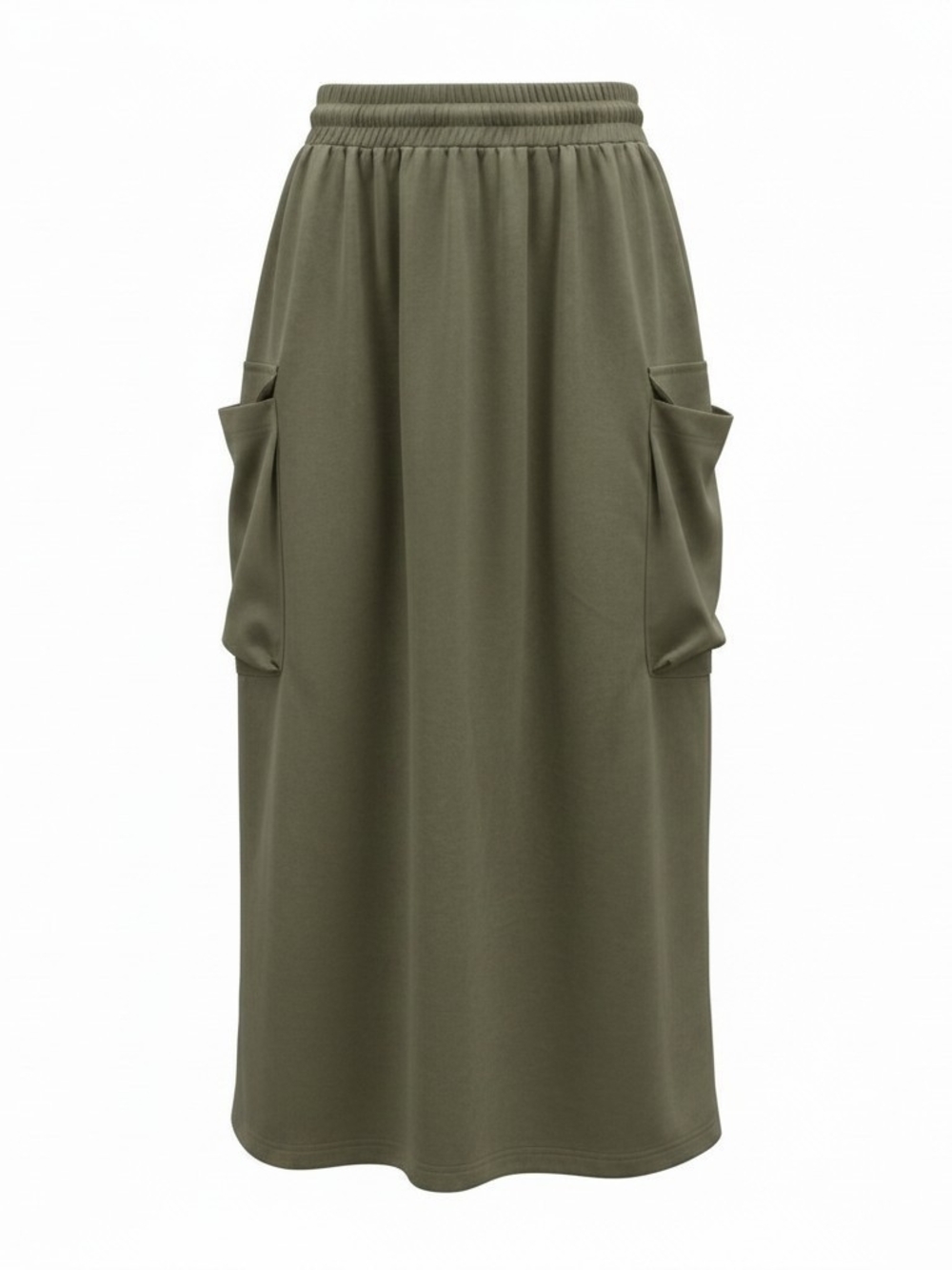SHEIN Olive Green Cargo Pocket Midi Skirt